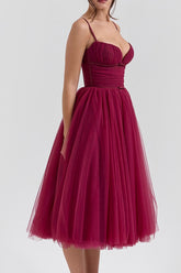 Countess Cabernet Tulle Midi Dress | Dress In Beauty
